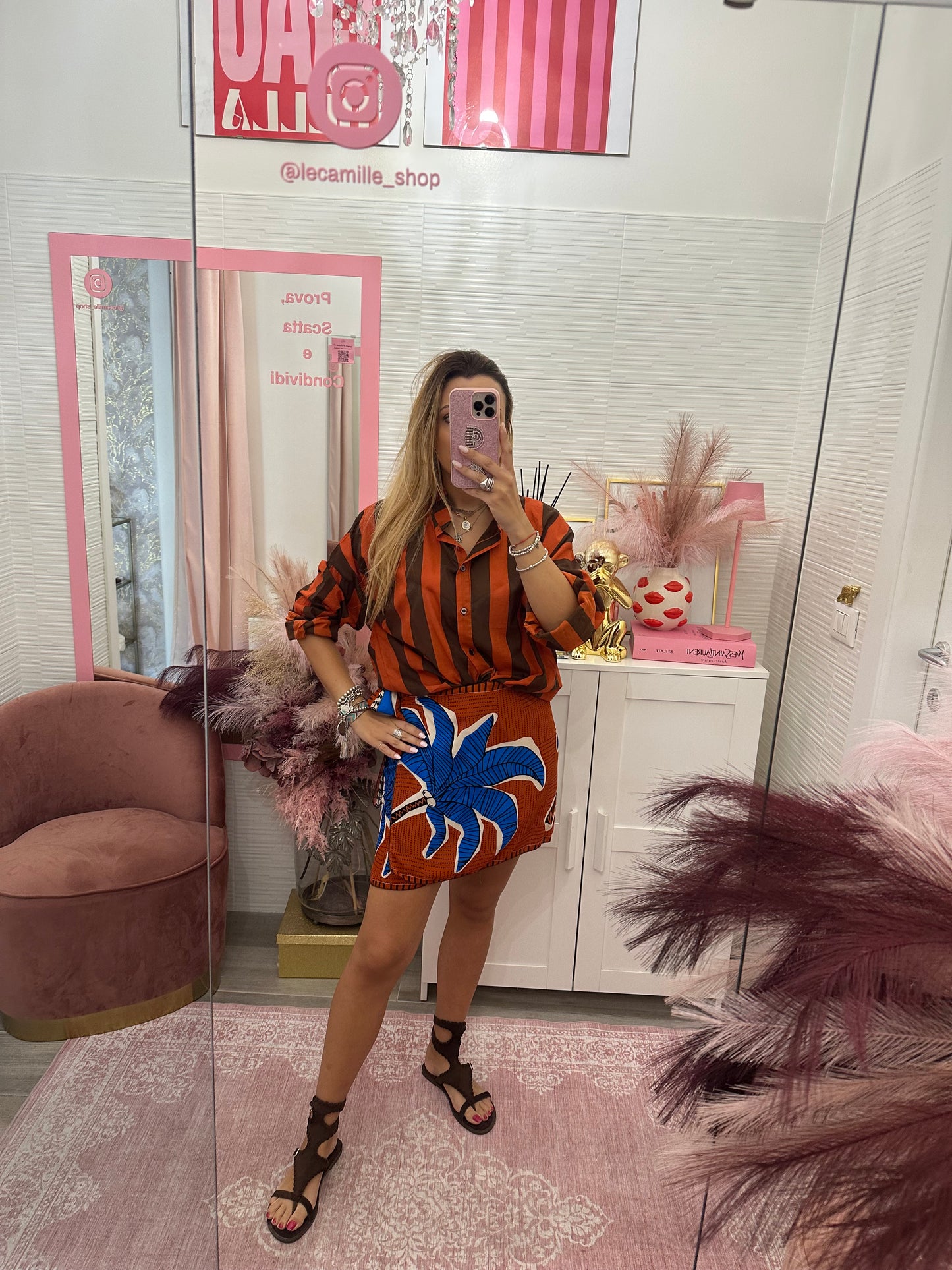 Mini gonna pareo foglia