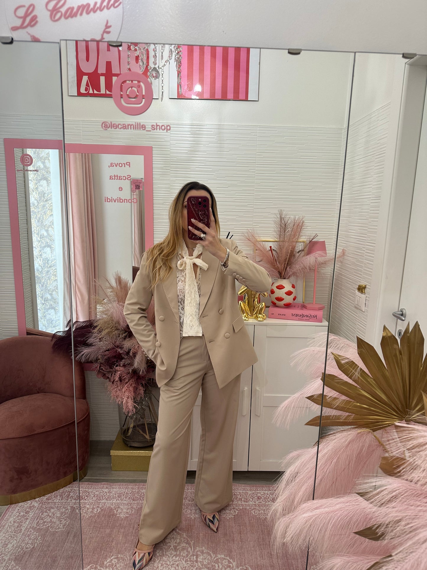 Pantalone sartoriale beige
