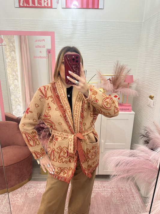 Cardigan bandana sabbia