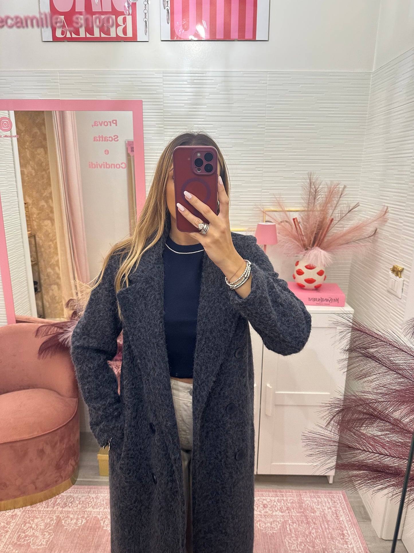 Cappotto lungo Bouclè