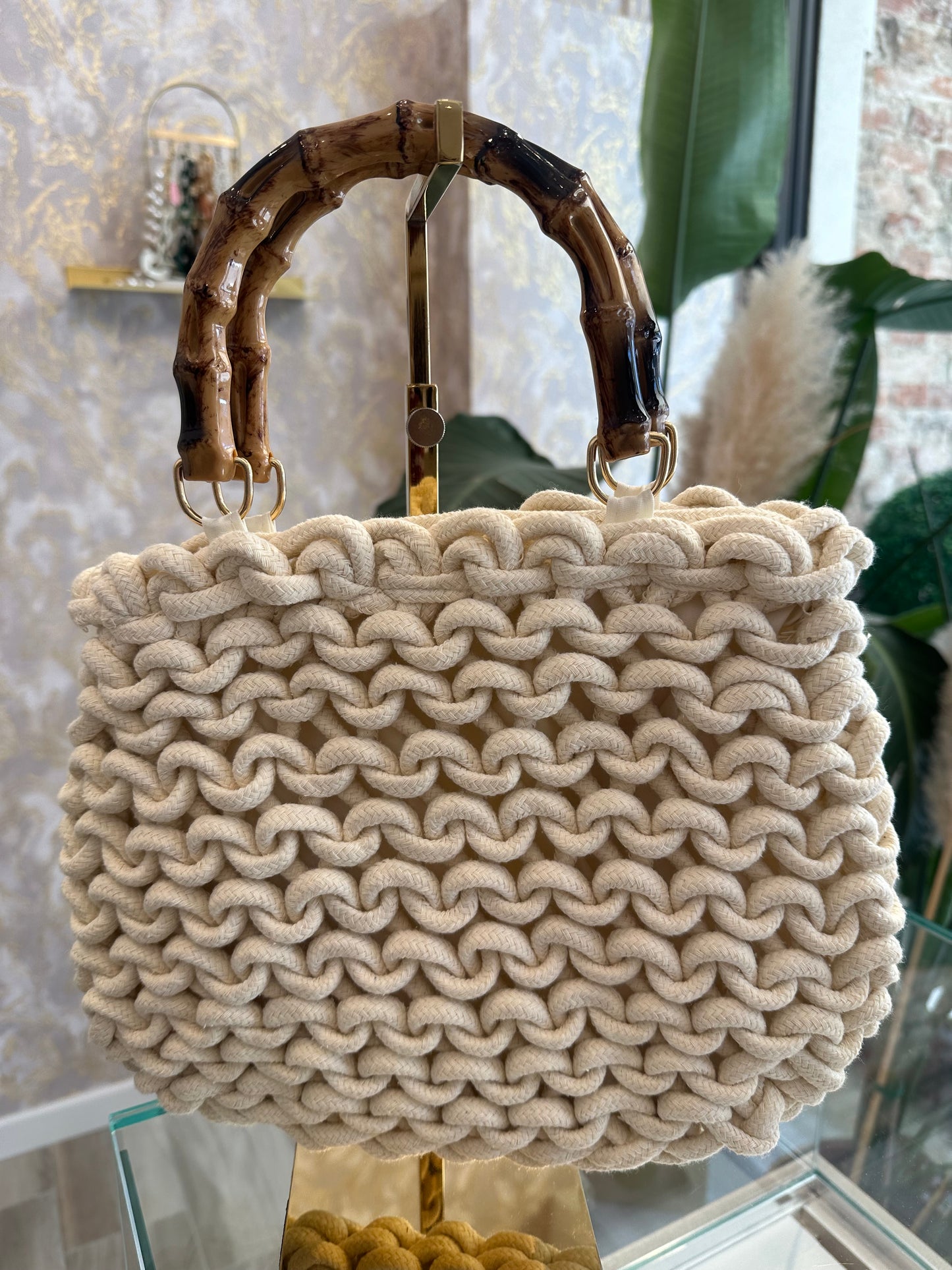 Mini bag manico bamboo
