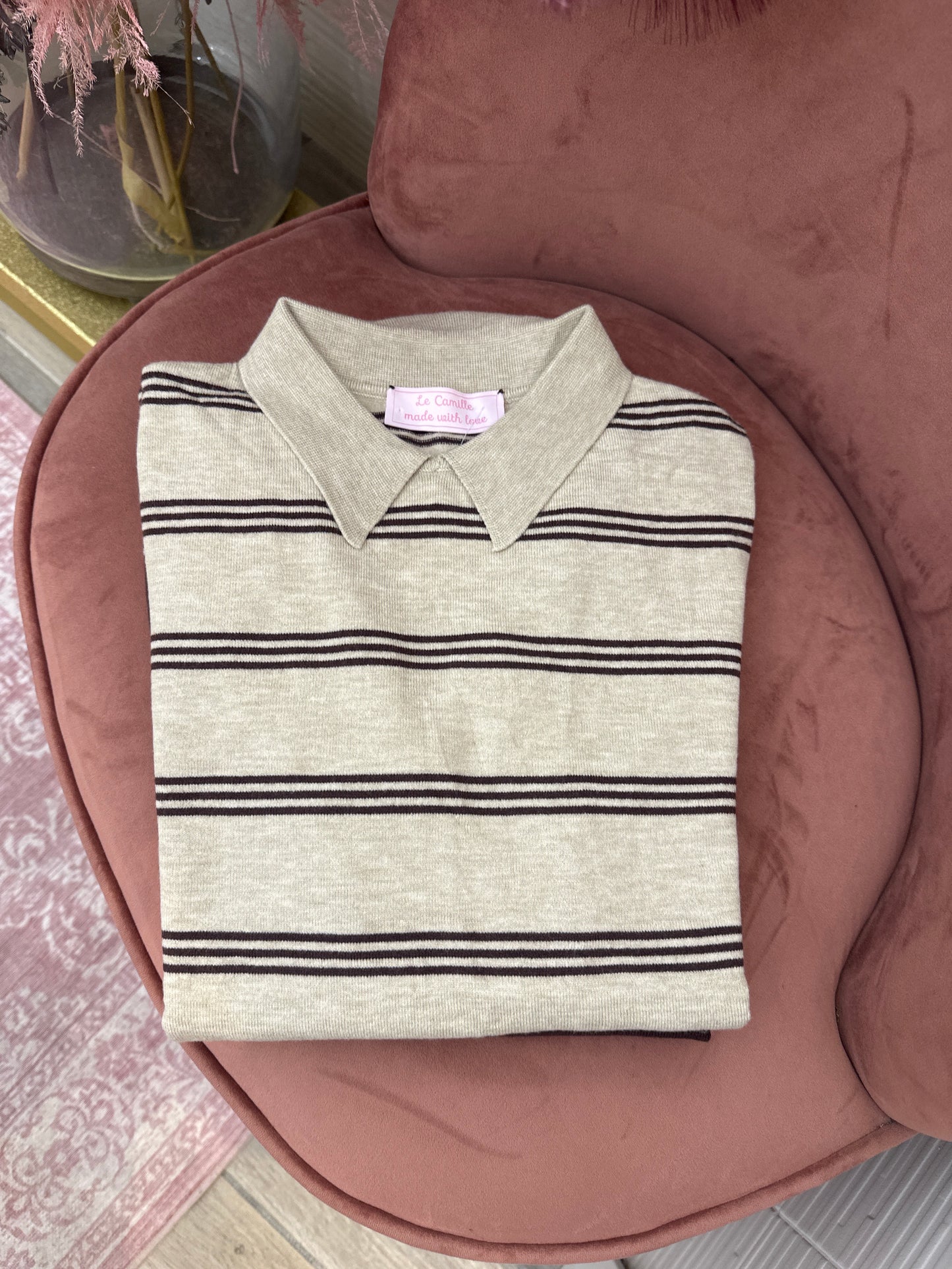 Polo righe in maglia