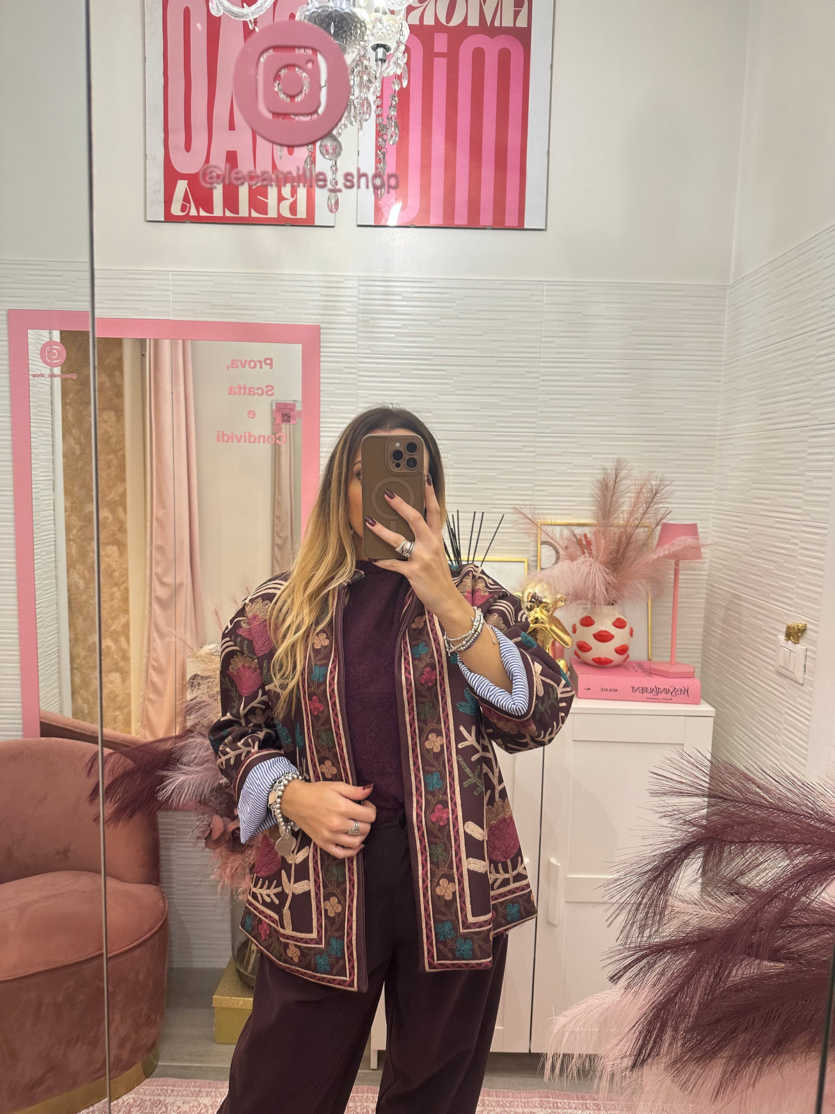 Giacca kimono bordeaux