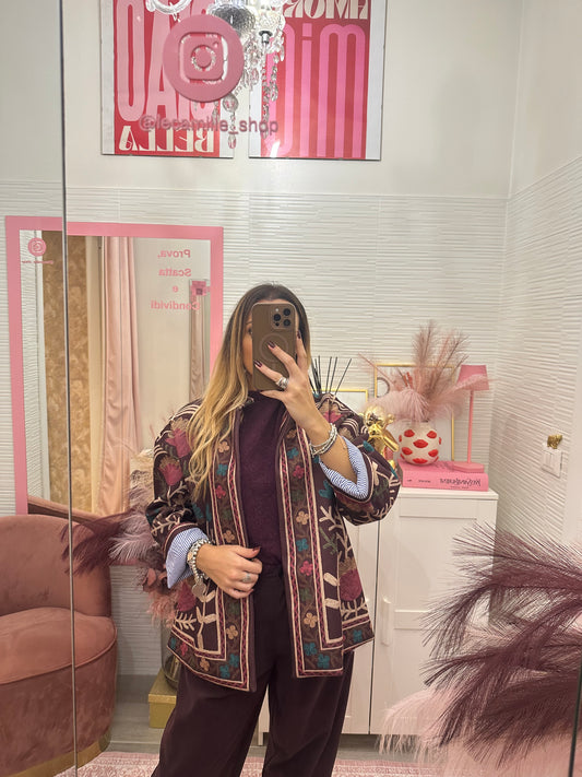 Giacca kimono bordeaux