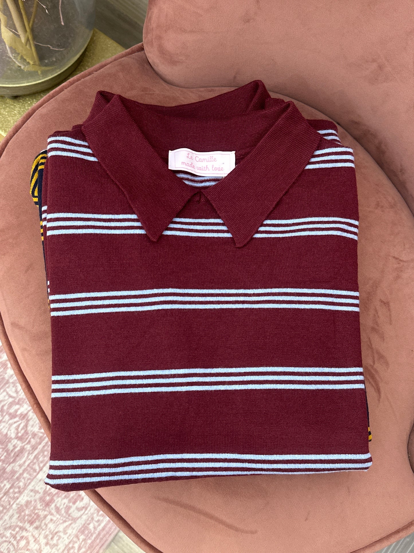 Polo righe in maglia