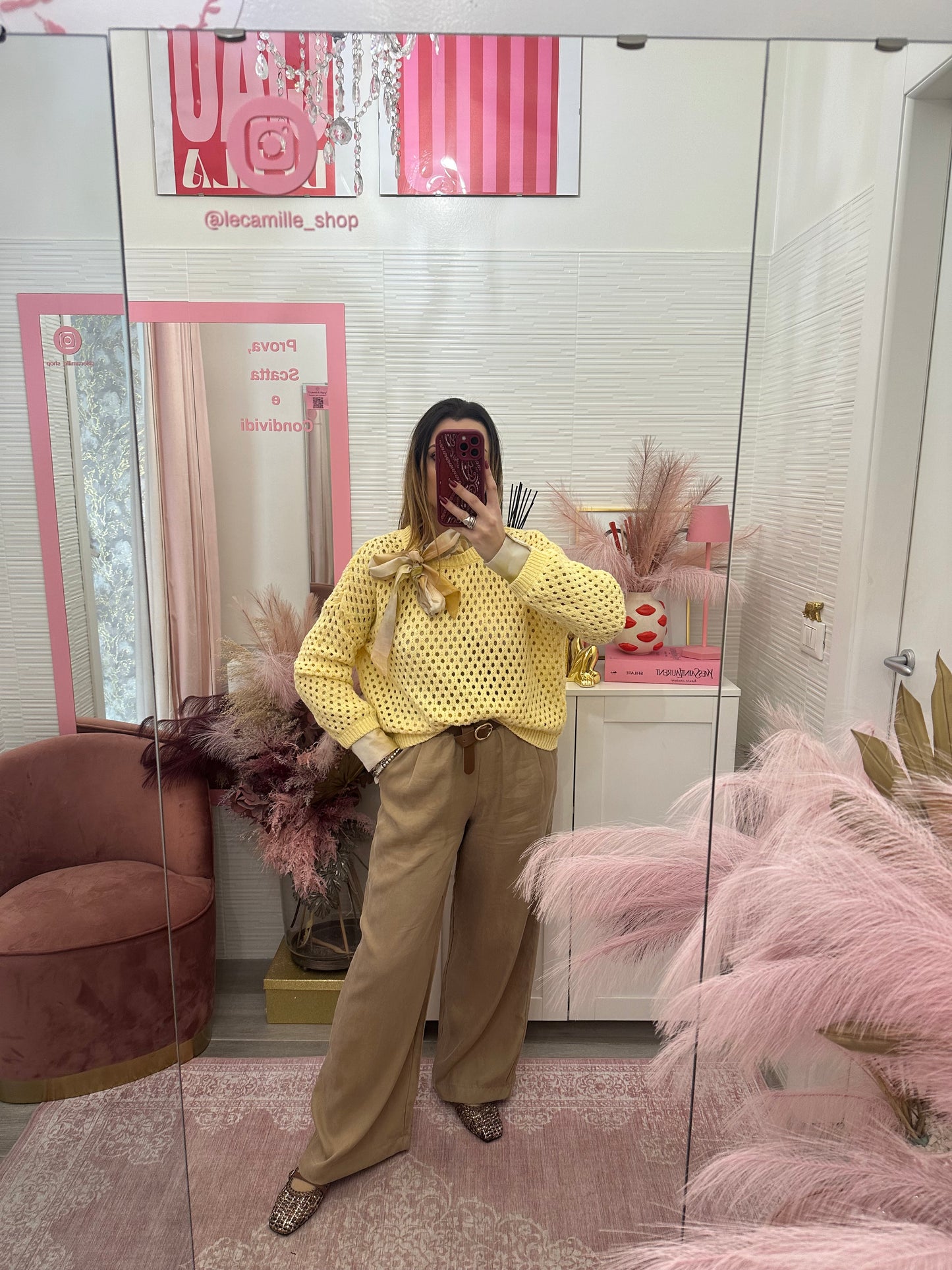 Maglioncino traforato giallo