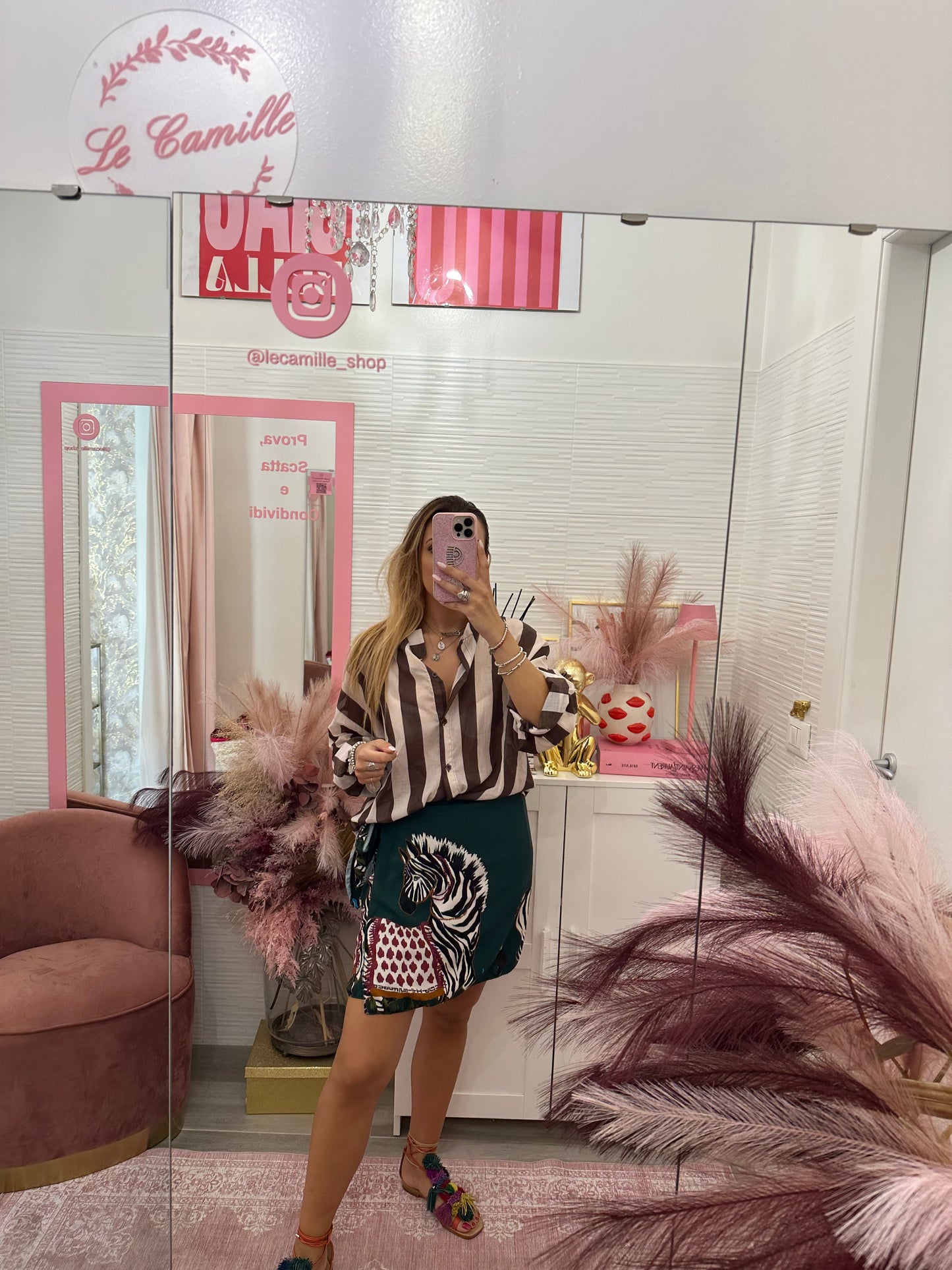 Mini gonna pareo zebra verde