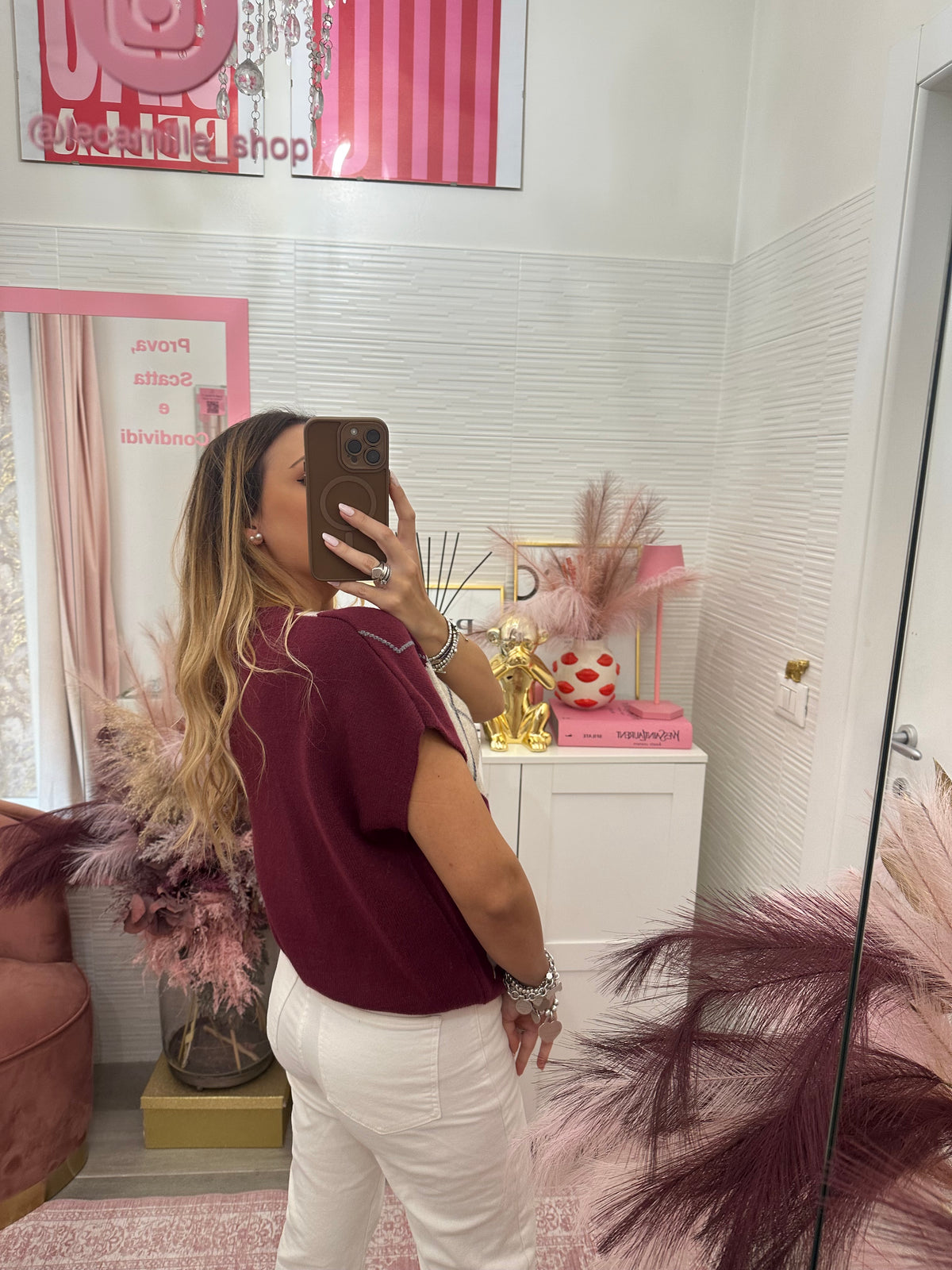 Gilet rombi bordeaux