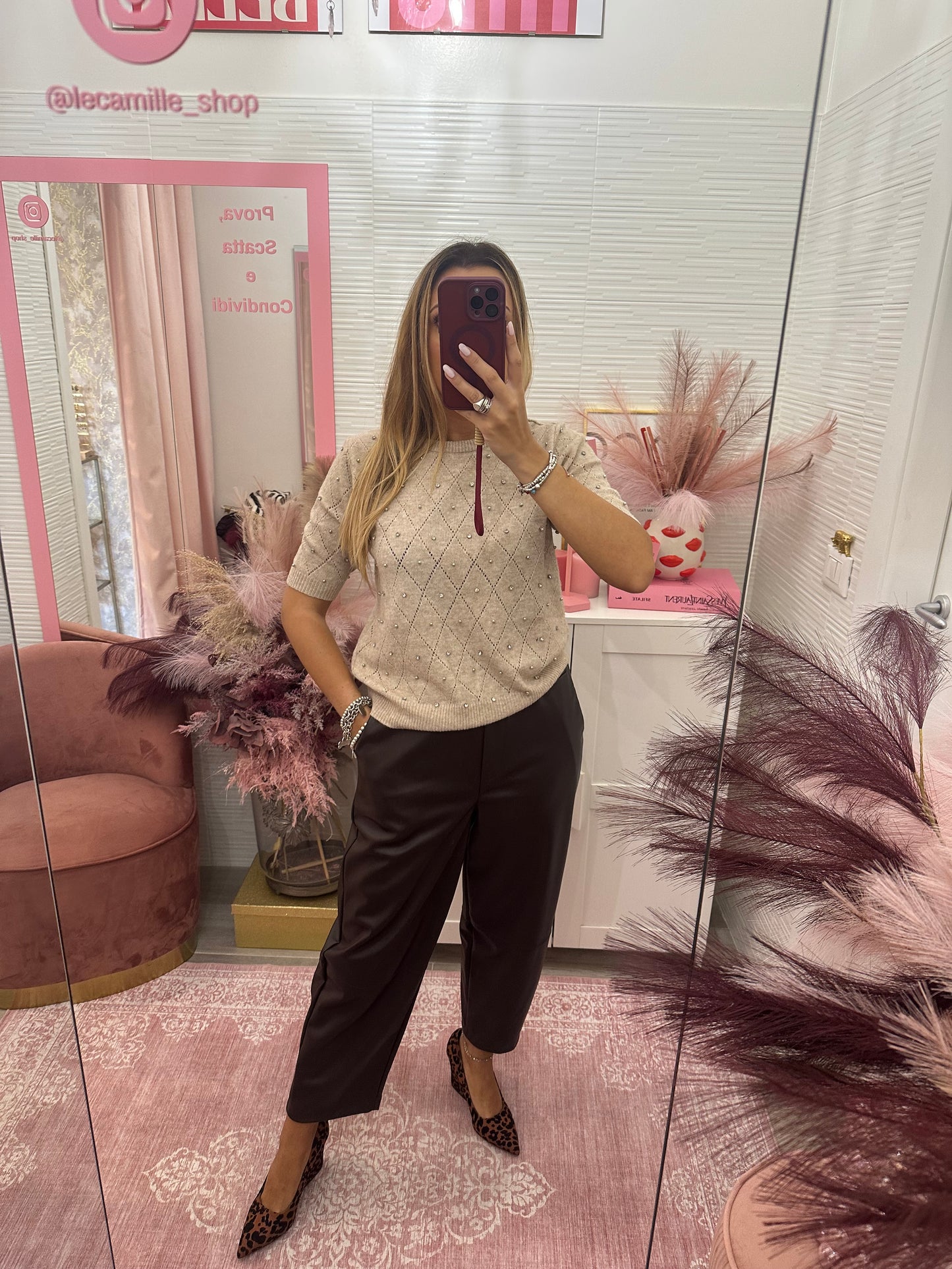 Pantalone boy ecopelle