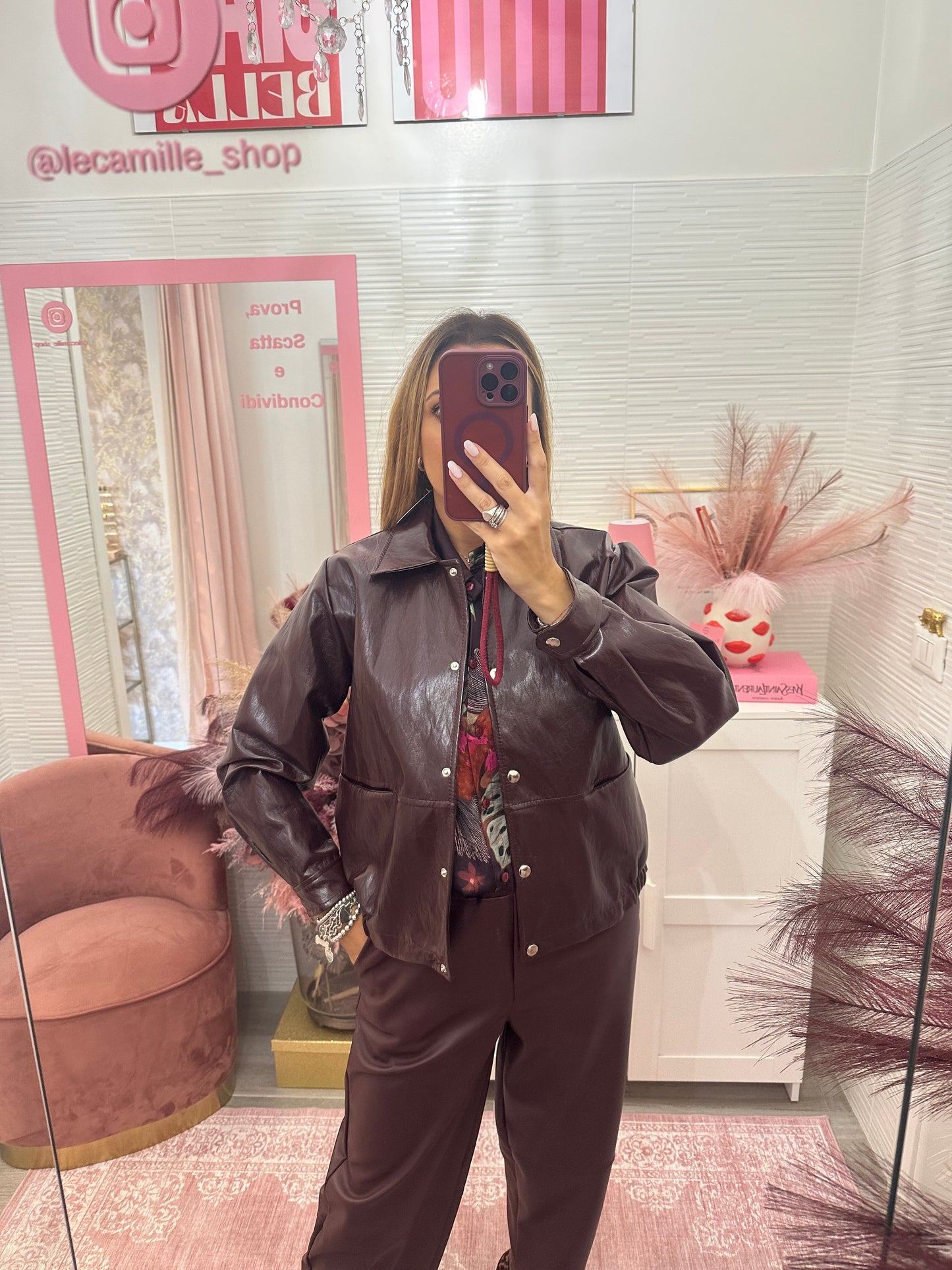 Bomber in ecopelle lucida