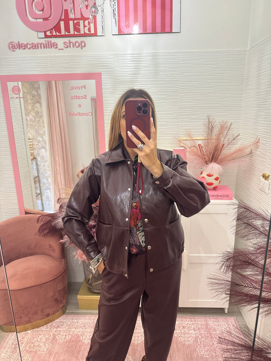 Bomber in ecopelle lucida