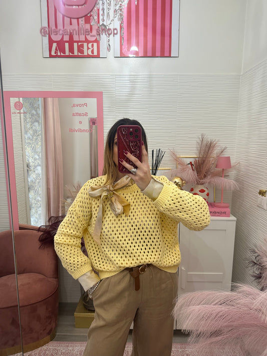 Maglioncino traforato giallo