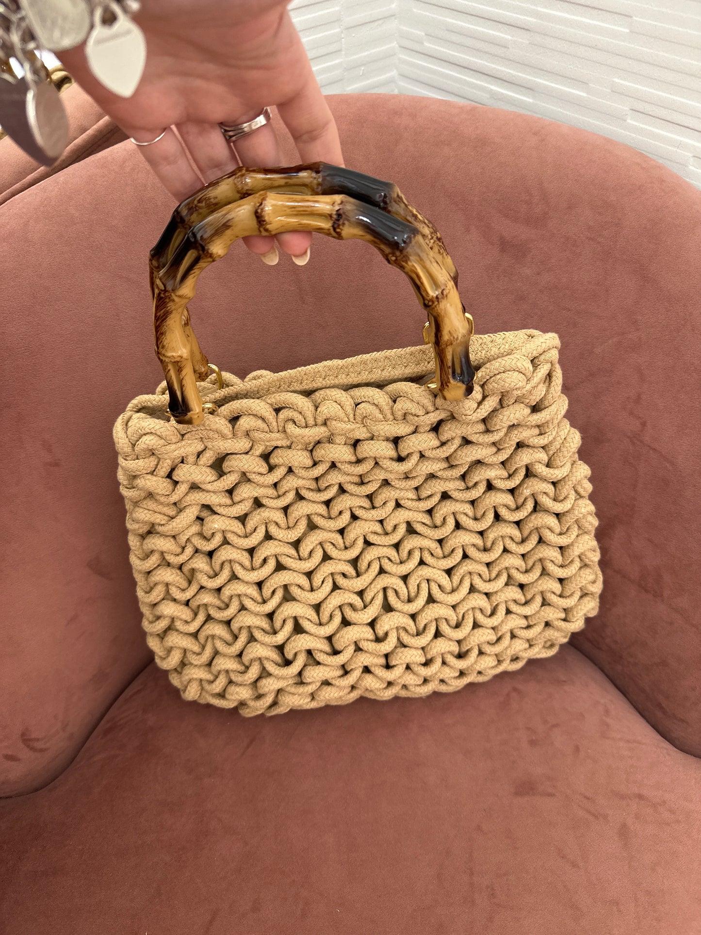 Mini bag manico bamboo