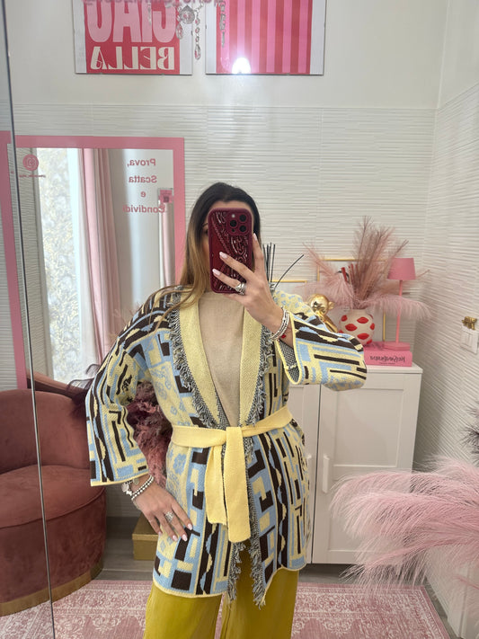 Cardigan azteco giallo