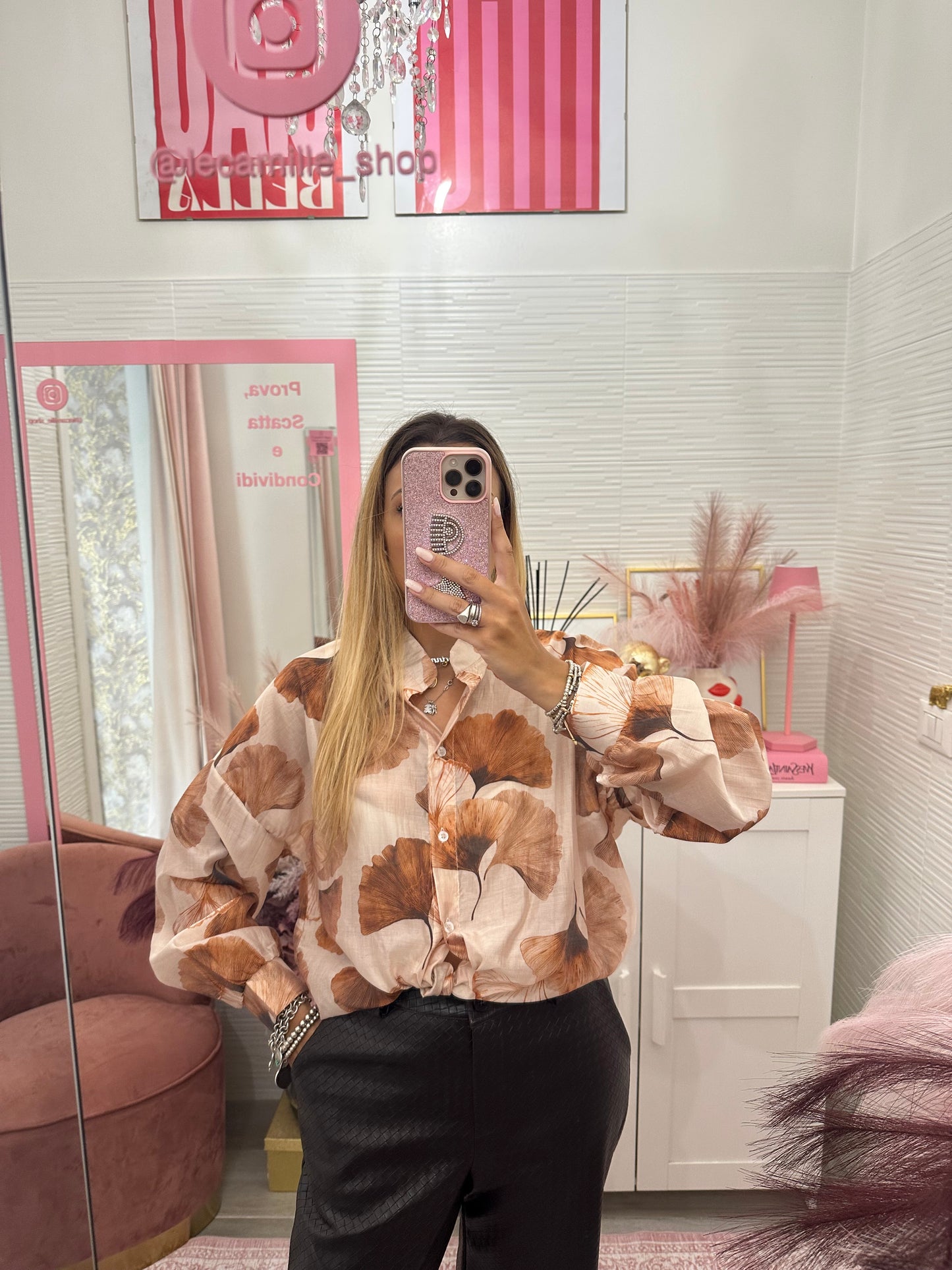 Camicia coreana fiori
