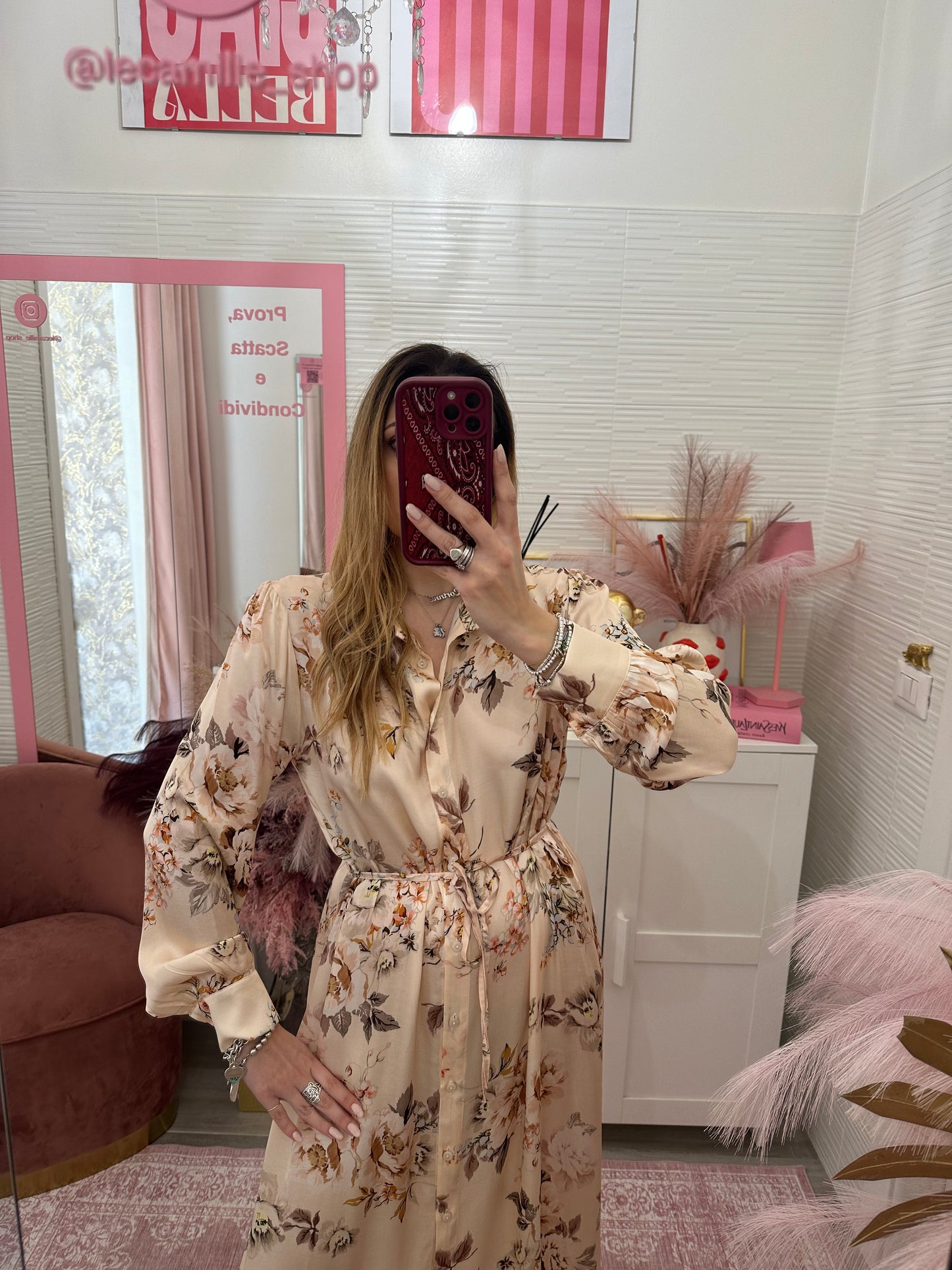 Chemisier saten fiori burro
