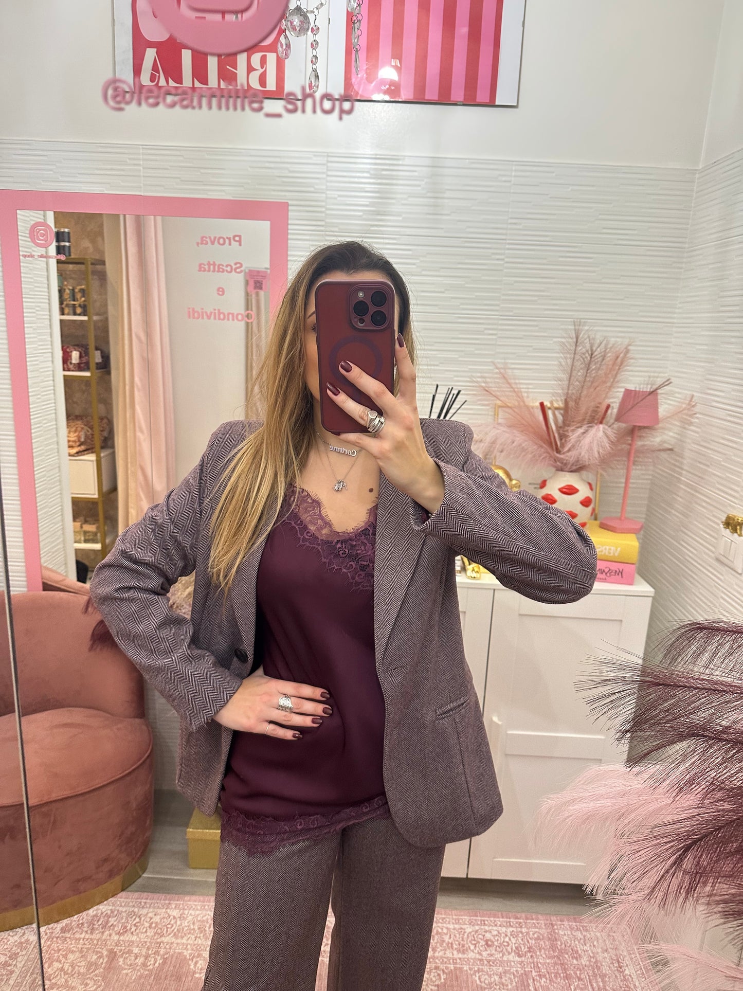 Giacca spigata prugna