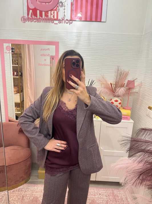 Giacca spigata prugna