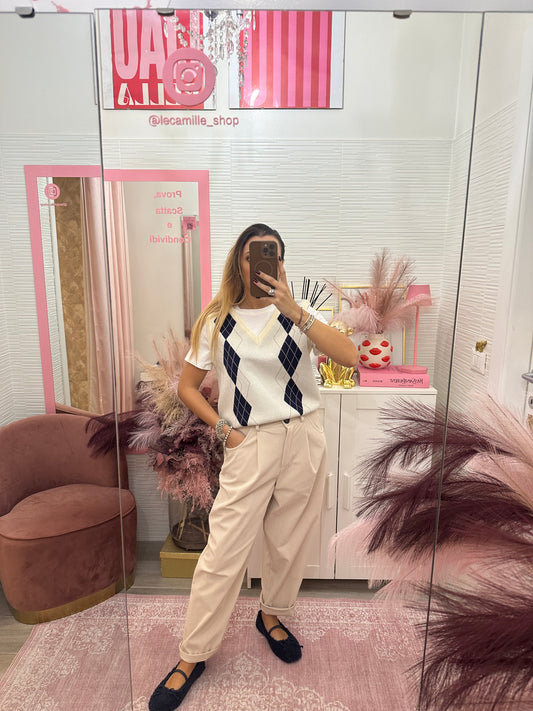 Pantalone in velluto gamba ampia