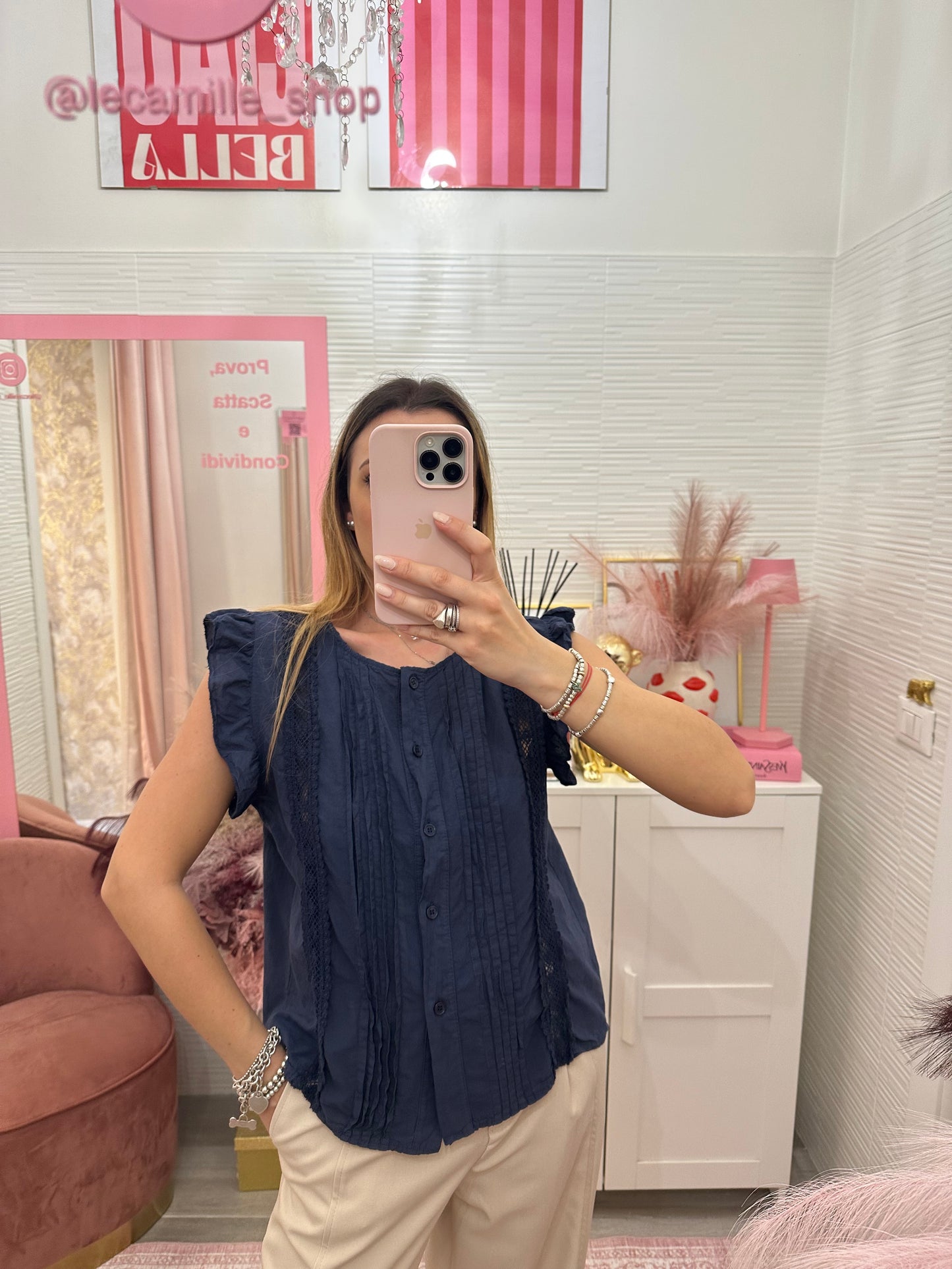 Blusa pieghe plissè e volant