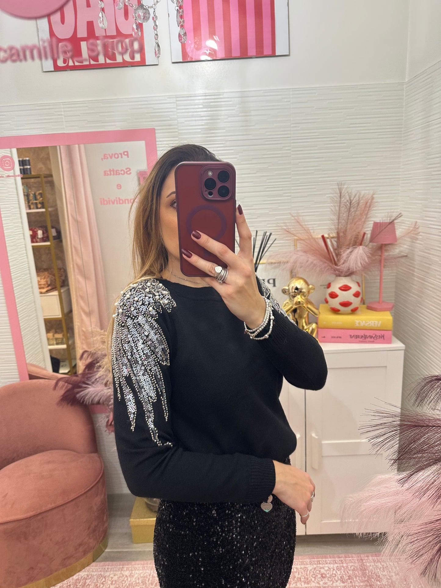 Maglioncino applicazioni spalla