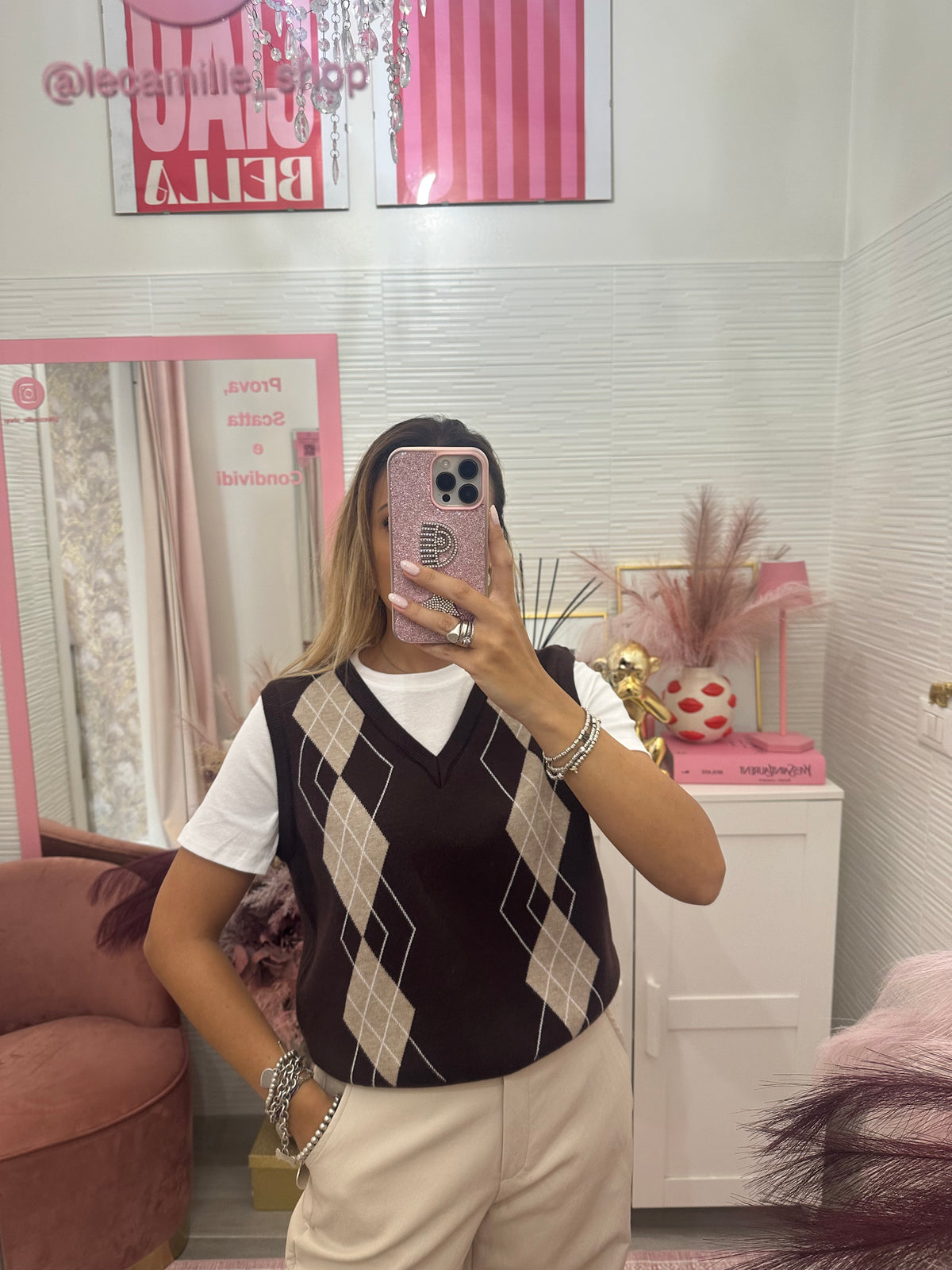 Gilet rombi con tshirt