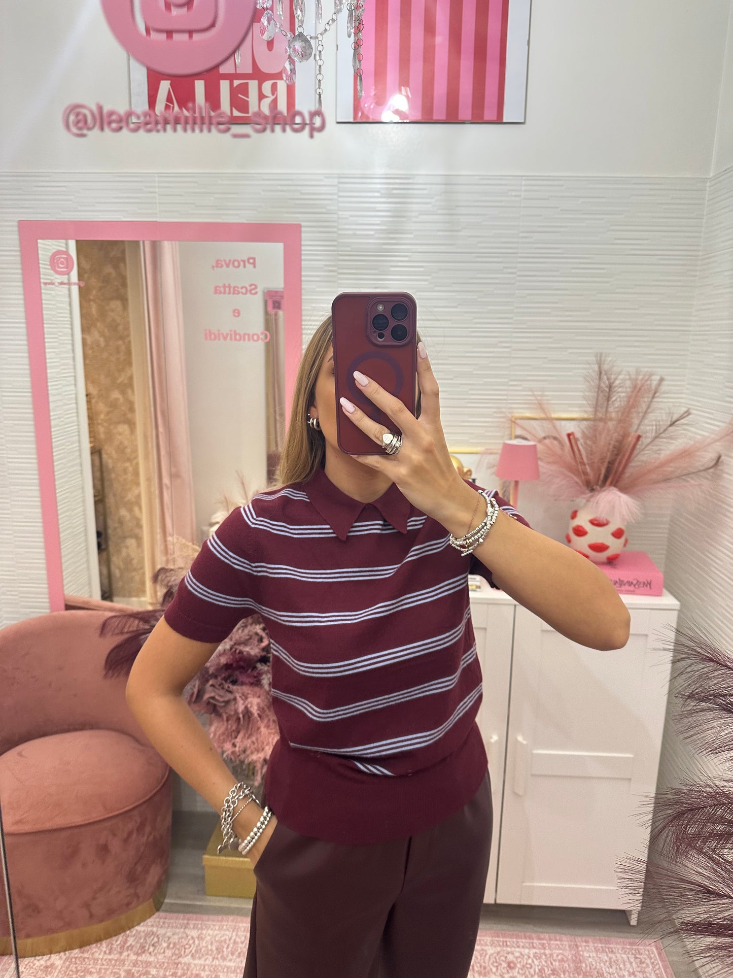 Polo righe in maglia