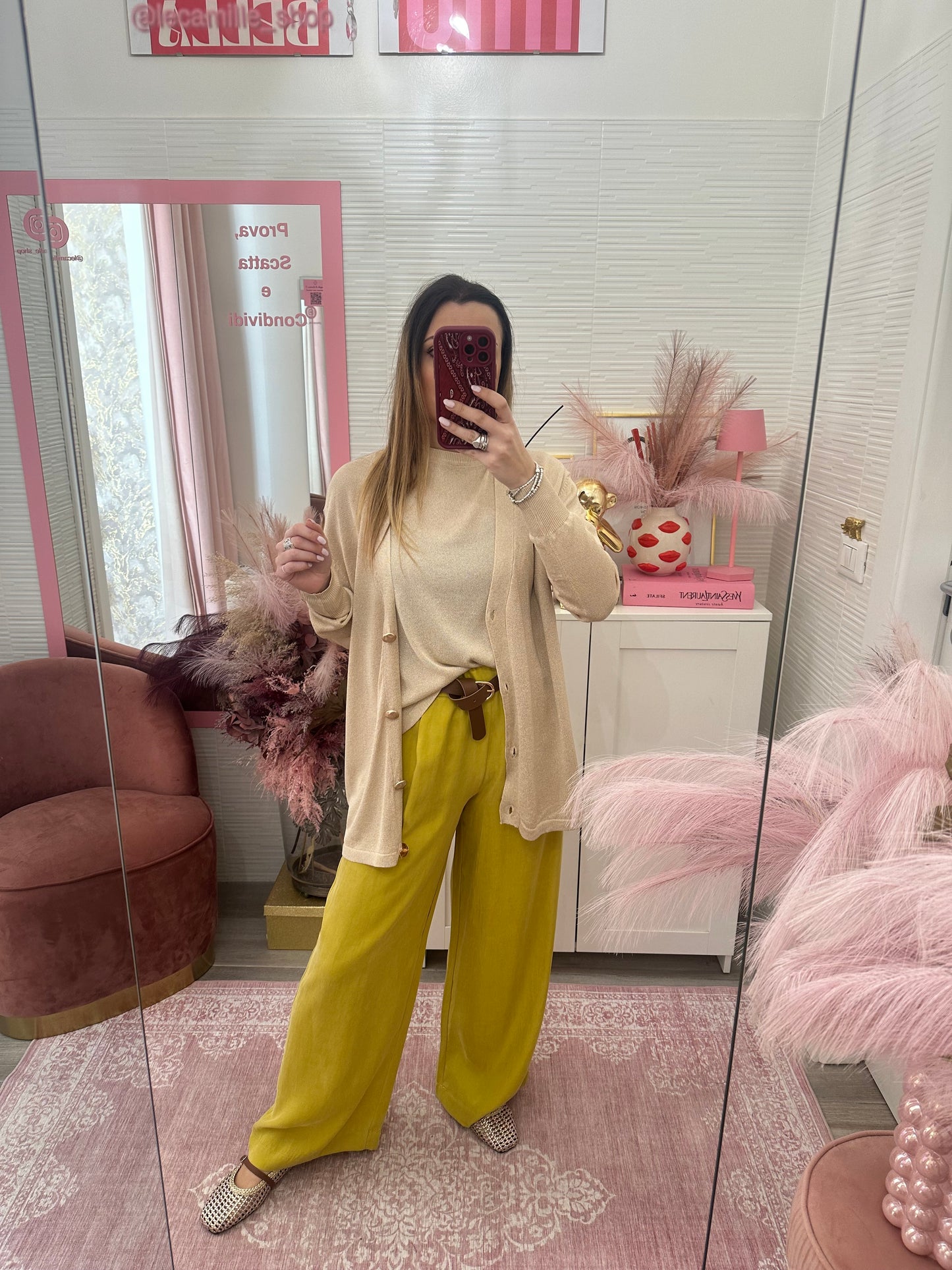 Cardigan leggero lurex oro