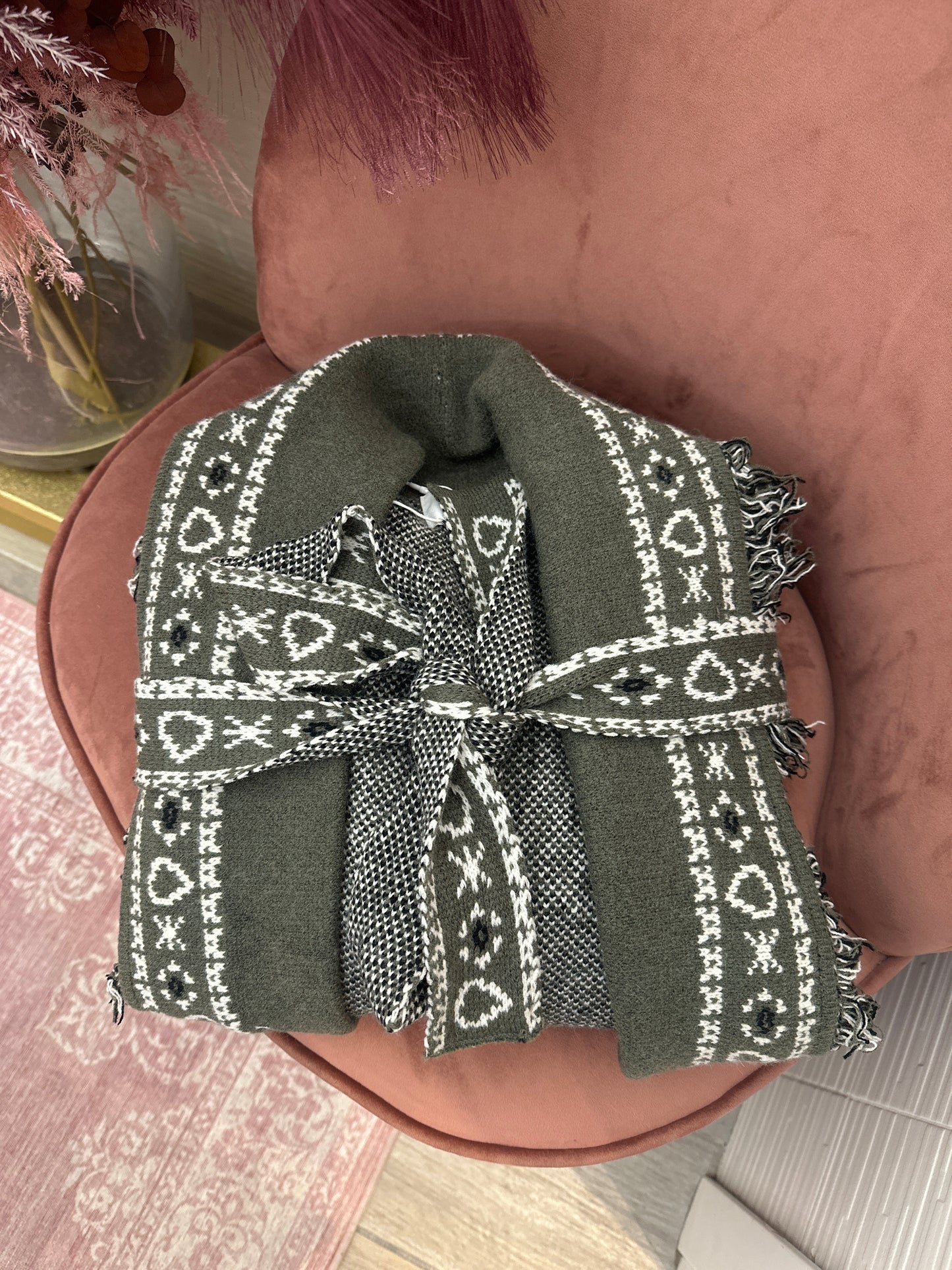 Cardigan bandana con cintura