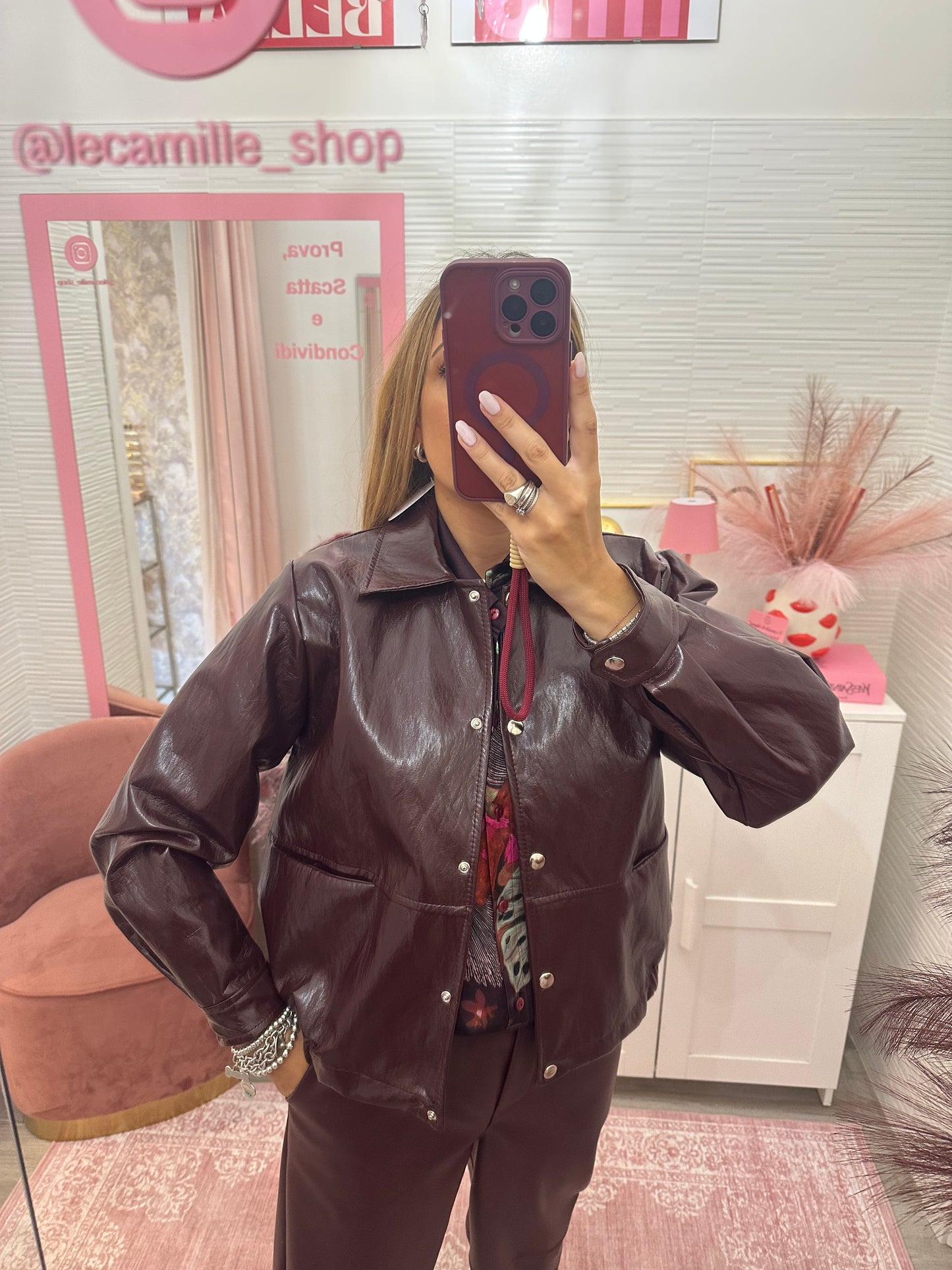 Bomber in ecopelle lucida