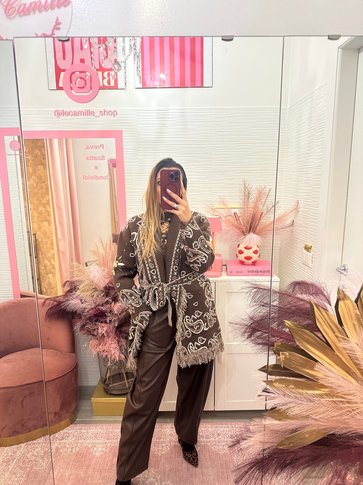 Cardigan bandana con cintura