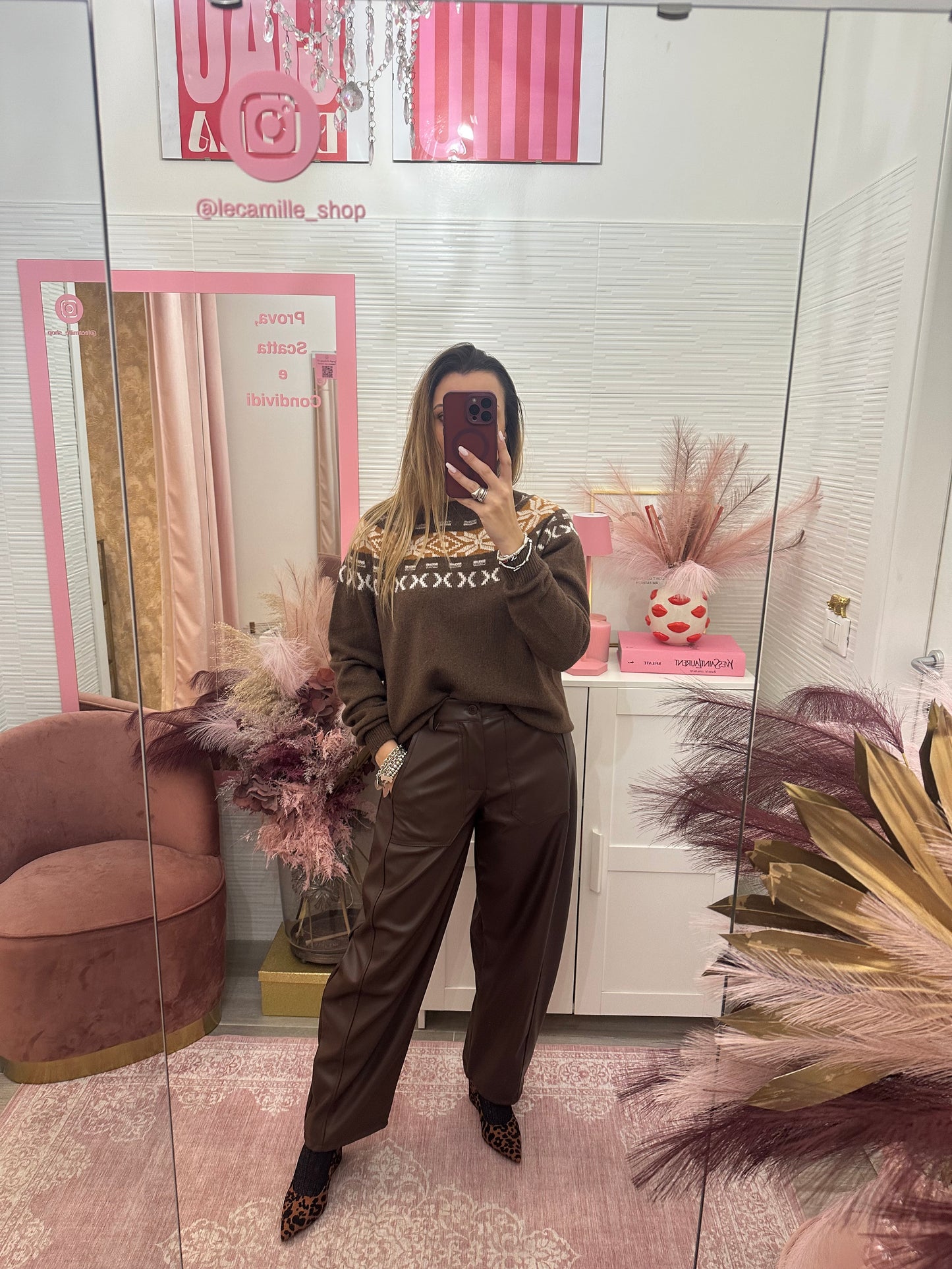 Pantalone a palloncino in ecopelle