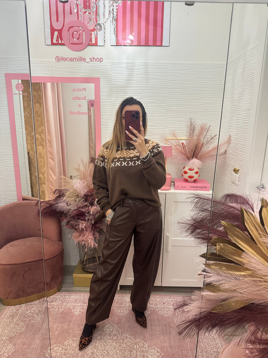 Pantalone a palloncino in ecopelle