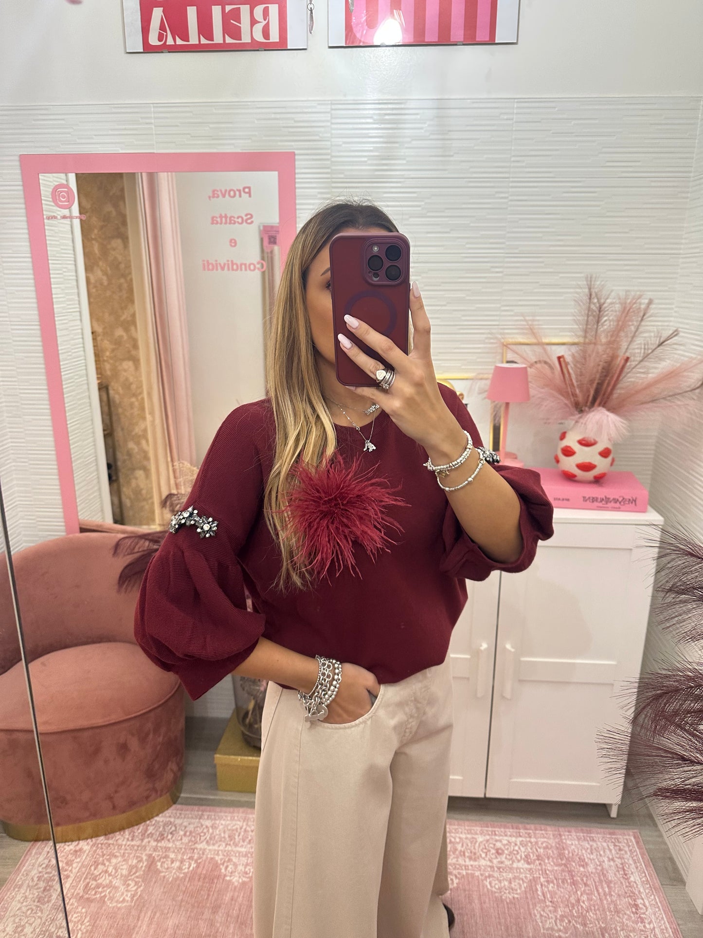 Maglioncino 3/4 strass