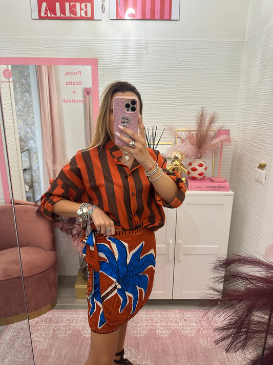 Mini gonna pareo foglia