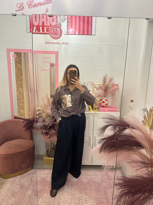 Pantalone palazzo blu