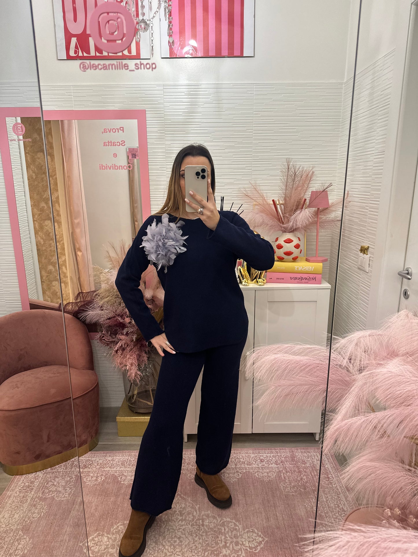 Completo in maglia Blu