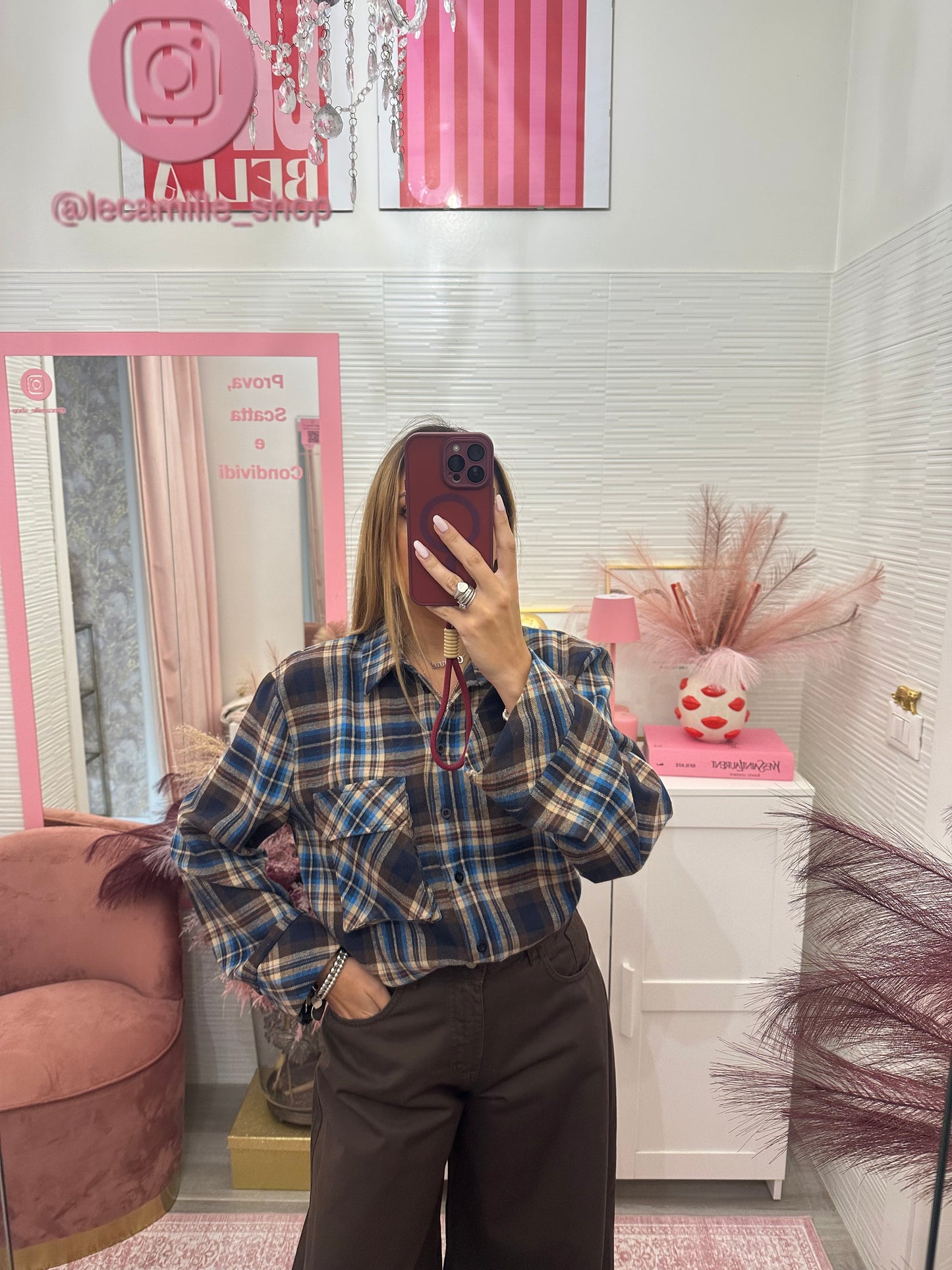 Camicia quadri con tasca