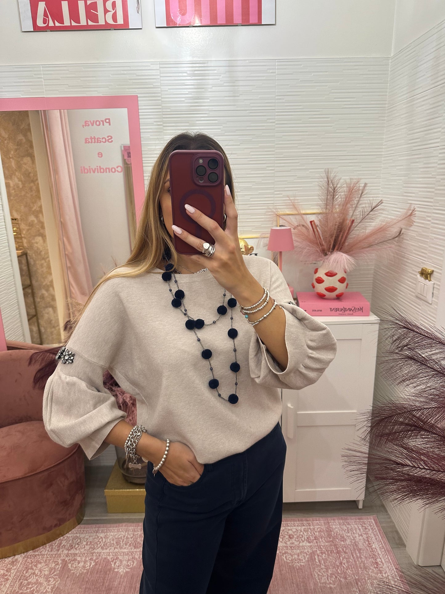 Maglioncino 3/4 strass