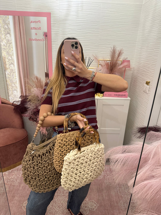 Mini bag manico bamboo