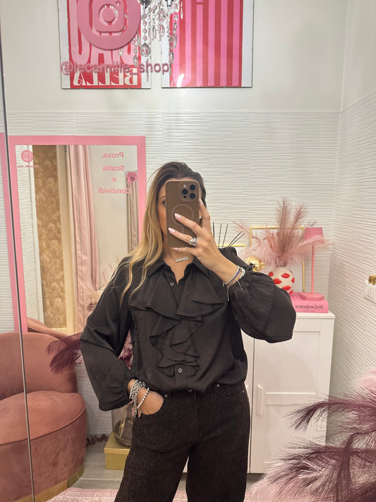 Camicia saten rouges testa di moro