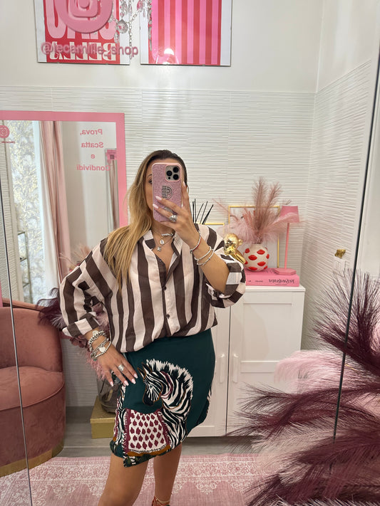 Mini gonna pareo zebra verde