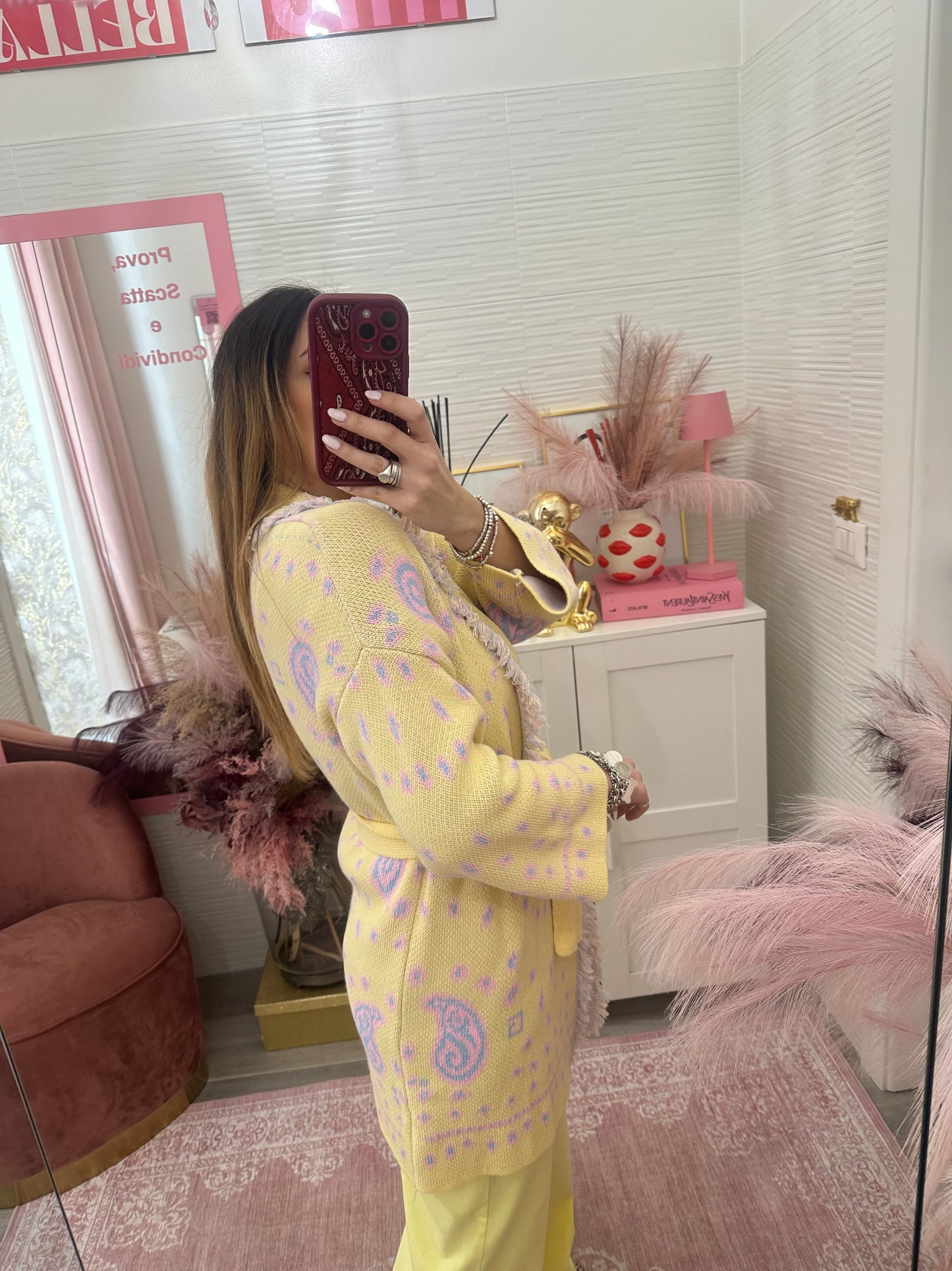 Cardigan pasley giallo