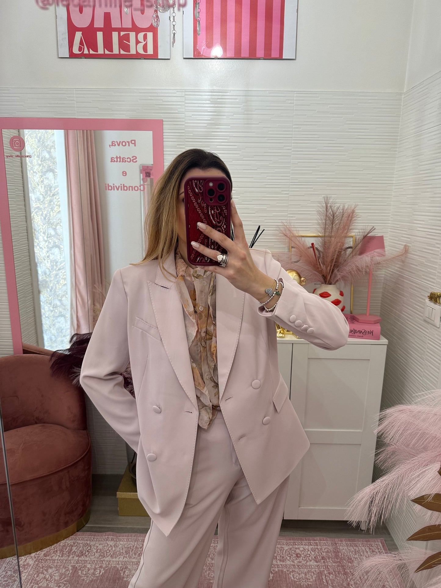 Giacca sartoriale doppiopetto rosa