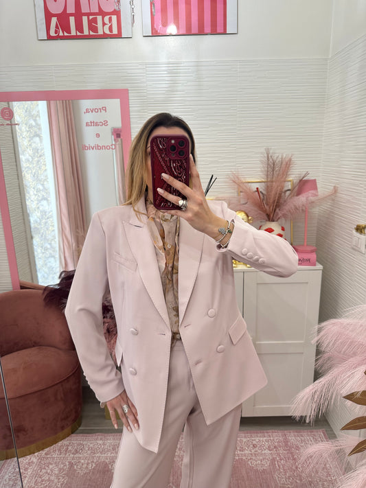 Giacca sartoriale doppiopetto rosa