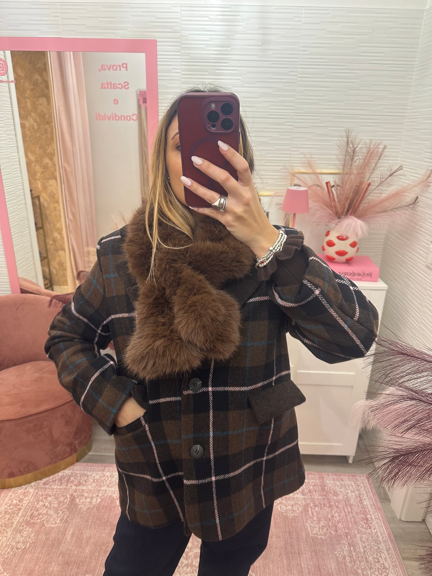 Collo ecopelliccia marrone