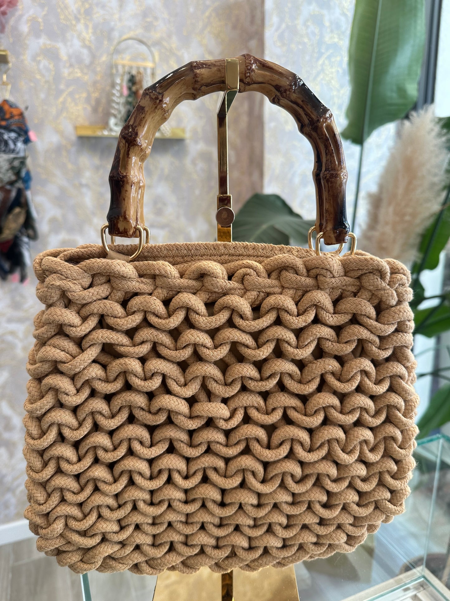Mini bag manico bamboo