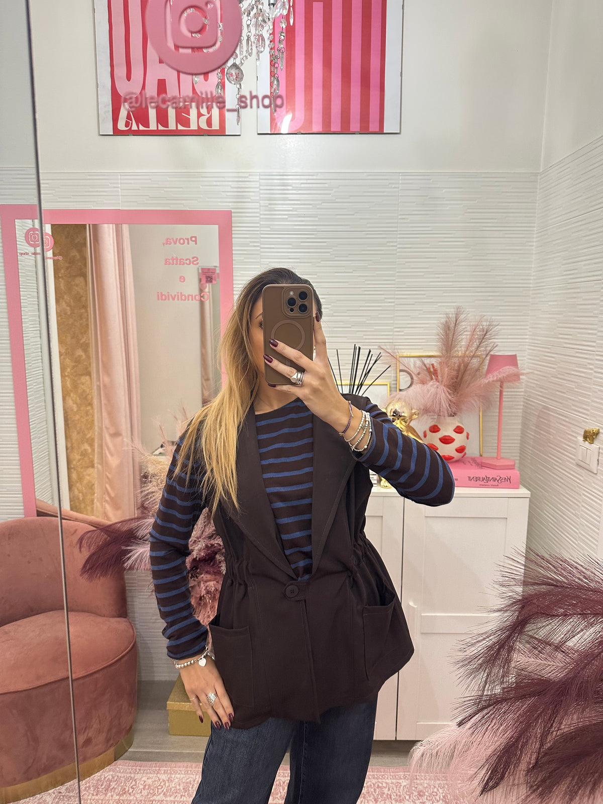 Gilet moro con arricciatura