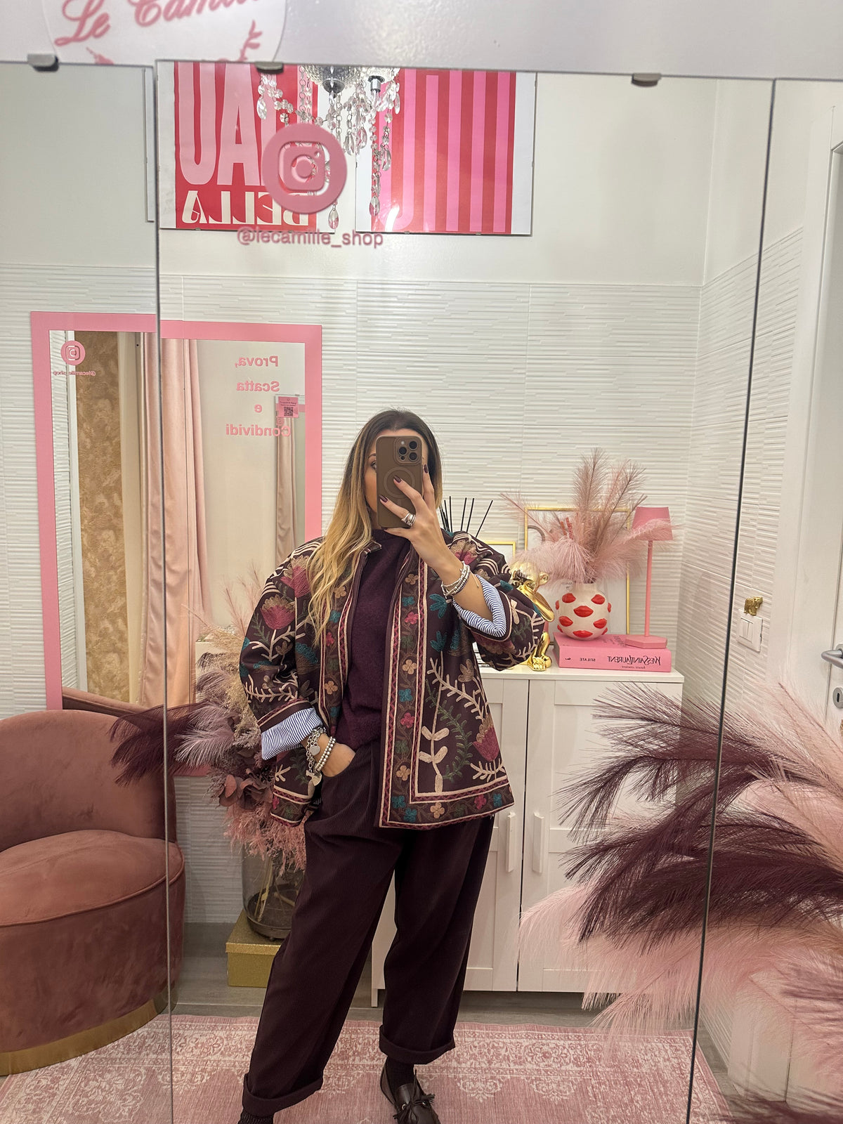 Giacca kimono bordeaux