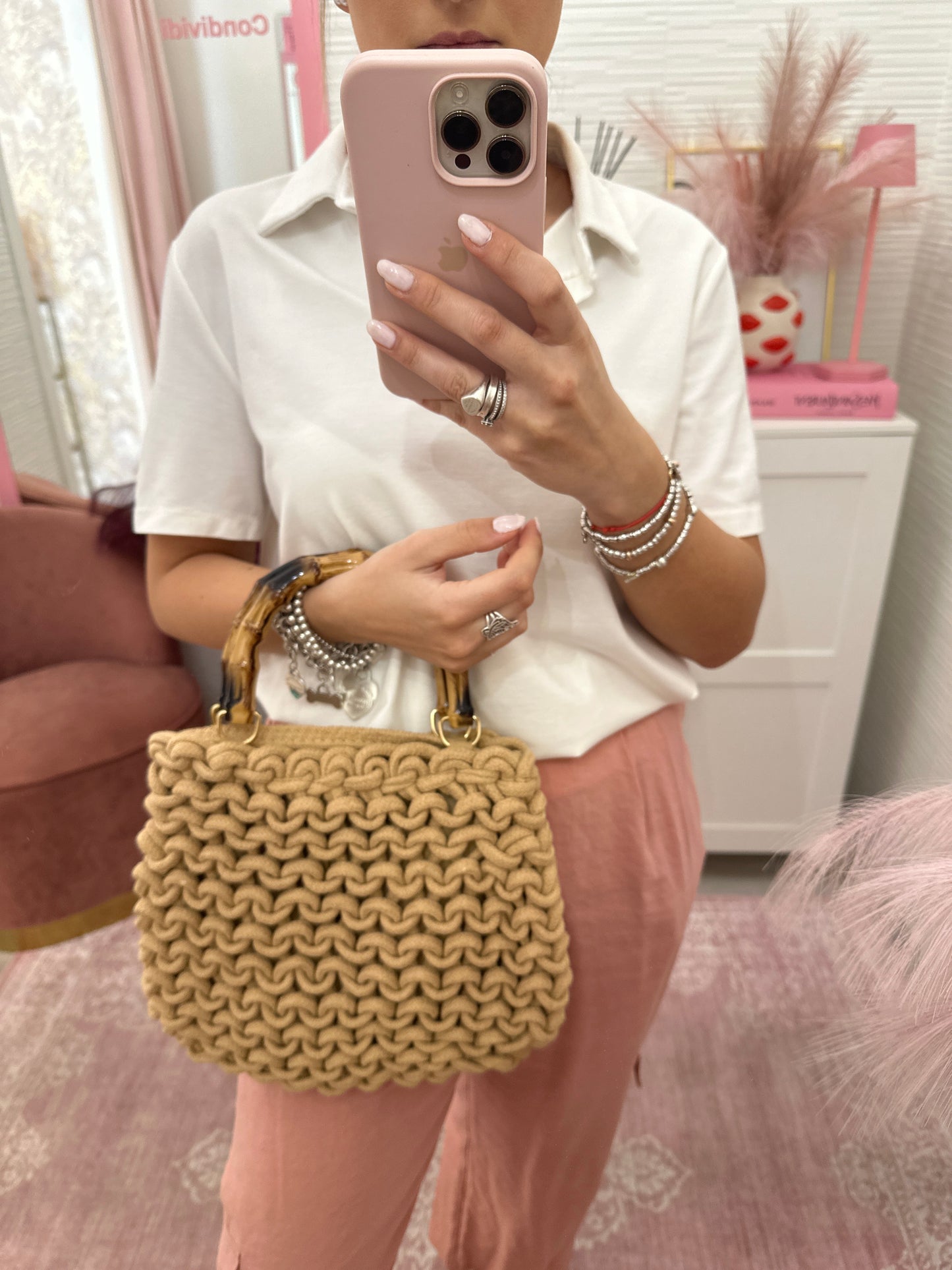 Mini bag manico bamboo